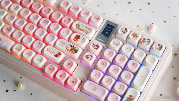 Autumn Puppy Keycap Set 141 Keys PBT | MOA Profile | Dye Sublimation | Cute Dog Keycaps | Cherry MX Compatible
