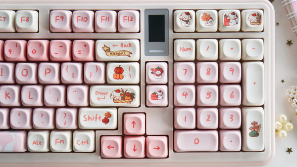 Autumn Puppy Keycap Set 141 Keys PBT | MOA Profile | Dye Sublimation | Cute Dog Keycaps | Cherry MX Compatible
