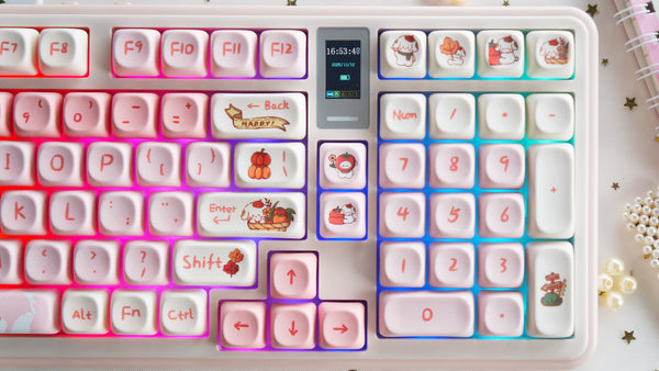 Autumn Puppy Keycap Set 141 Keys PBT | MOA Profile | Dye Sublimation | Cute Dog Keycaps | Cherry MX Compatible