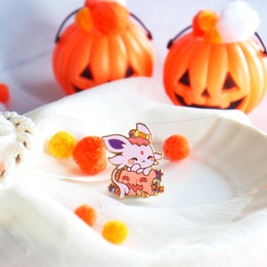 Halloween - Espeon Pumpkin Enamel Pin