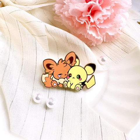Twinny - Pikachu and Eevee Enamel Pin
