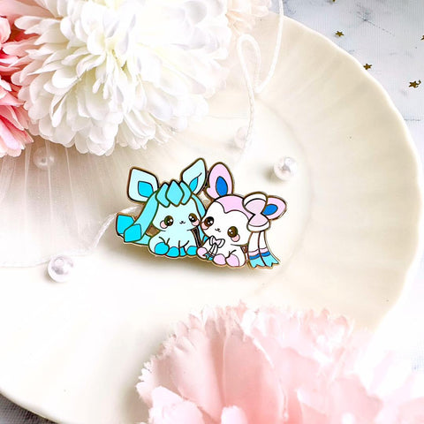 Twinny - Sylveon and Glaceon Enamel Pin
