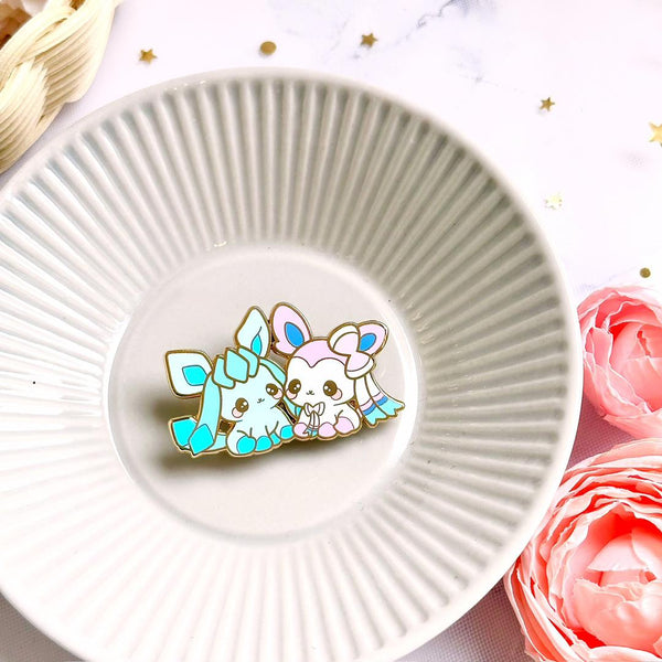 Twinny - Sylveon and Glaceon Enamel Pin