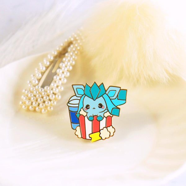 Eeveelution Feast -  Glaceon Popcorn Enamel Pin