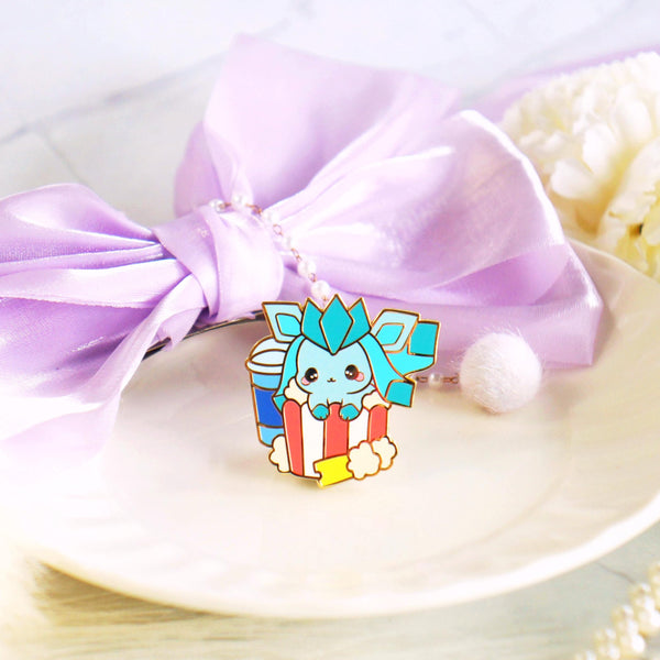 Eeveelution Feast -  Glaceon Popcorn Enamel Pin