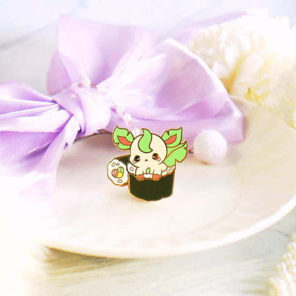 Eeveelution Feast -  Leafeon Sushi Roll Enamel Pin