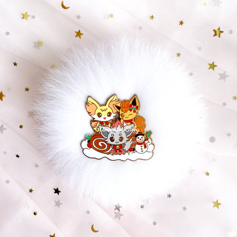 Fox Squad Christmas Enamel Pin